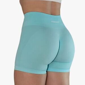 Aurola Beach Glass Teal Seamless Scrunch Dream Workout Gym Shorts | Size Small
